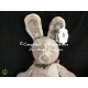 Doudou pantin lapin beige gris my friend Bunny 40 cm foulard marron NICOTOY