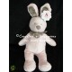 Doudou pantin lapin rose my friend Bunny 40 cm foulard marron NICOTOY