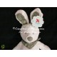 Doudou pantin lapin rose my friend Bunny 40 cm foulard marron NICOTOY