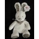 Doudou pantin lapin écru my friend Bunny 28 cm foulard marron assis NICOTOY