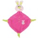 Doudou plat rose losange noeuds jaunes imprimé lapin KIABI NICOTOY SIMBA TOYS